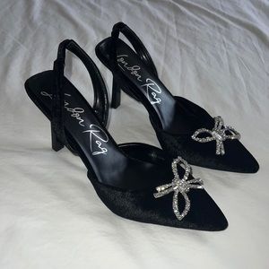 NEW WITH TAGS holiday christmas winter embellished velvet slingback heel